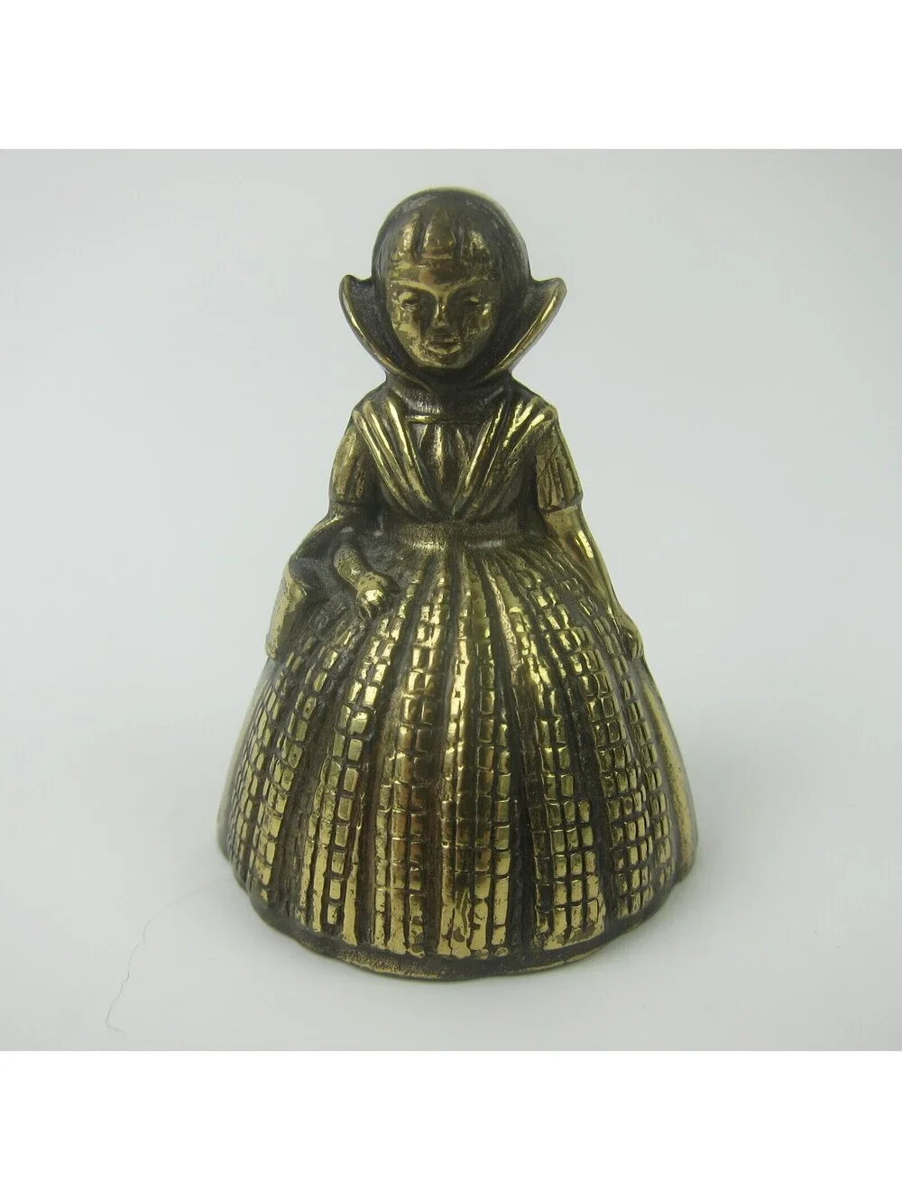 Vintage Brass Bell Crinoline Dress Victorian Lady Tea Table Bell Made in England